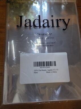 **100** Jadairy Clear Resealable Plastic Bags (10" x 14")